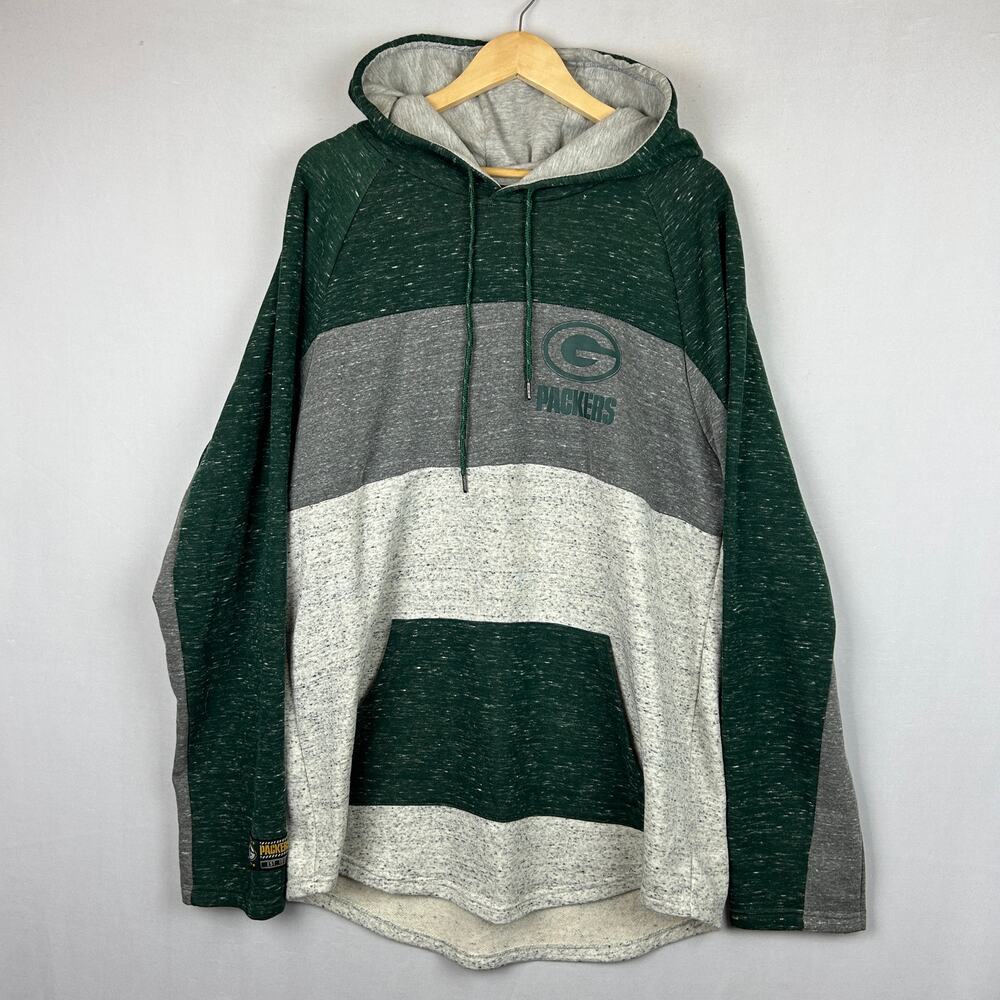 NFL Team Apparel Green Bay Packers Colorblock Hoodie Sweatshirt Men's Size XXL